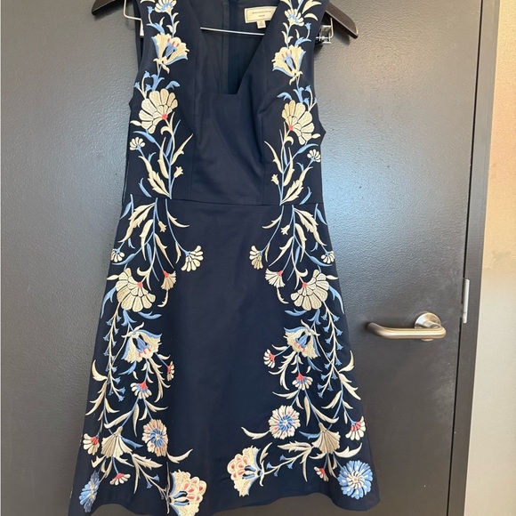 Moulinette Soeurs (Anthropologie) size 2 NWOT Navy Floral Embroidered Mini Dress - Picture 16 of 16